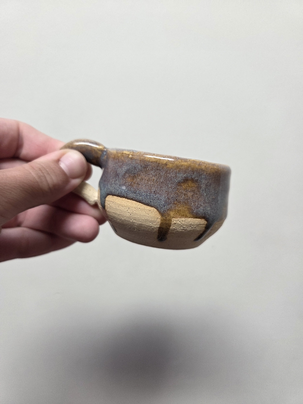 Handmade Ceramic Cup in Brown and Tan - Rustic Glaze